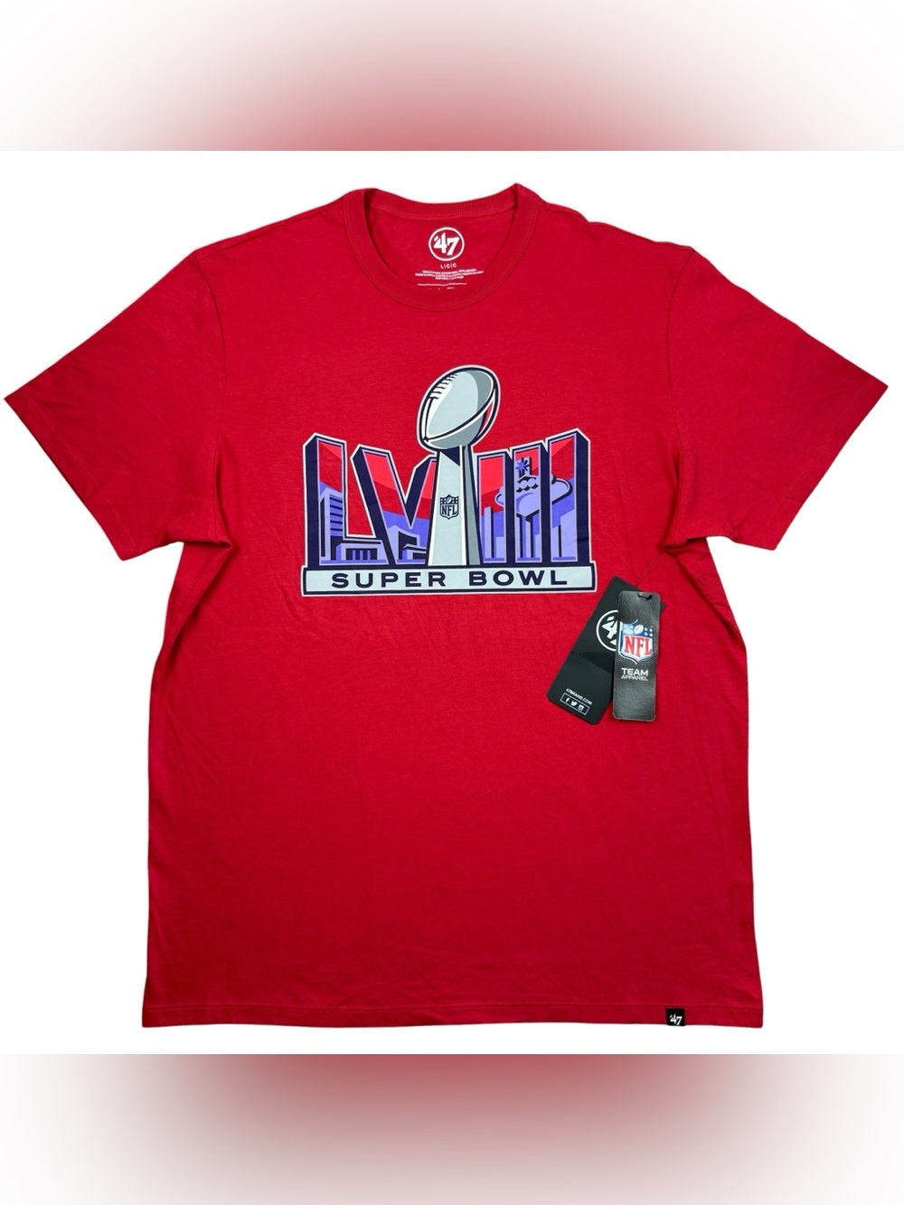 NEW Super Bowl LVIII $42 Kansas City Chiefs vs. 49ers Football READ t-shirt L